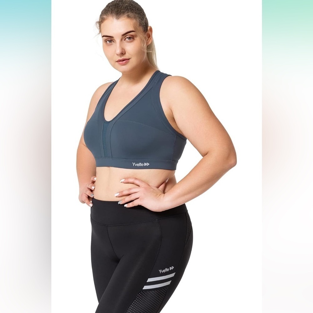 NWT YVETTE haze Blue Sports Bra​​​​